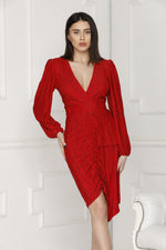 Red Alissa Lurex Party Dress