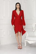 Full Red Lurex Party Alissa Dress