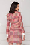 Business Woman Tweed dress back details.