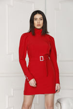 Mini Luxe dress colour red.
