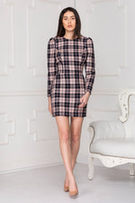 Nude Plaid Dress office look.