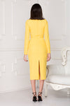 Yellow Spring midi dress back details.