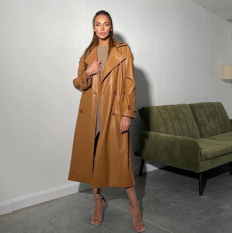 Anisia Leather Trench